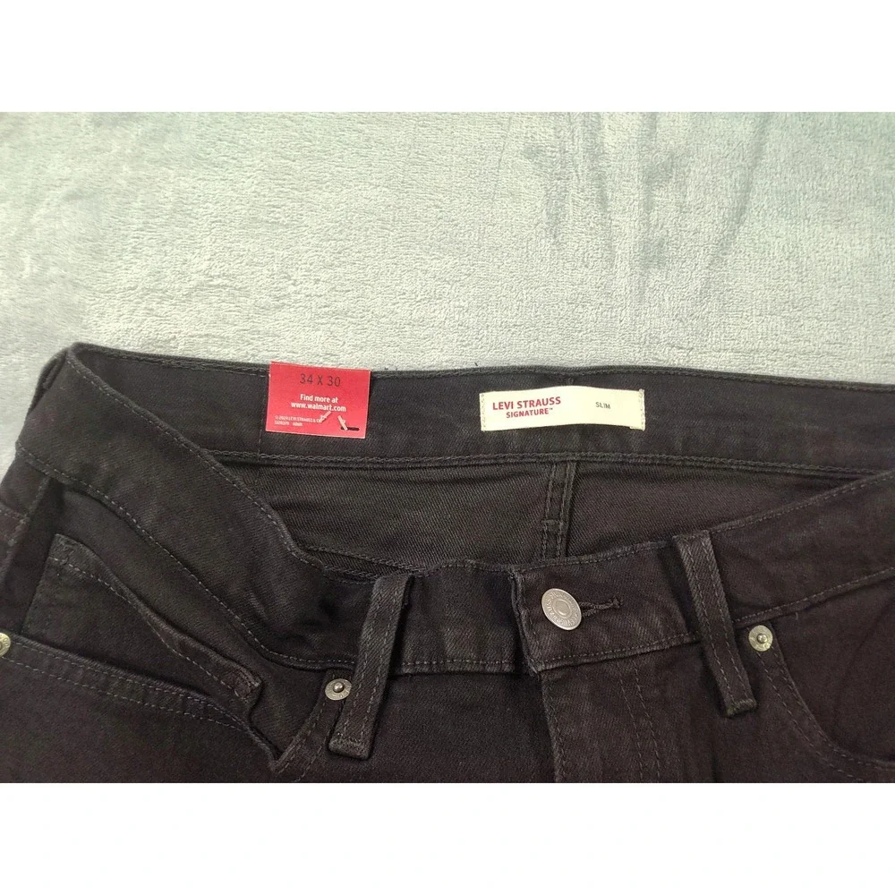 Levi Strauss Signature Slim Ultimate Flex Black Jeans Mens 34x30 NWT Stretch